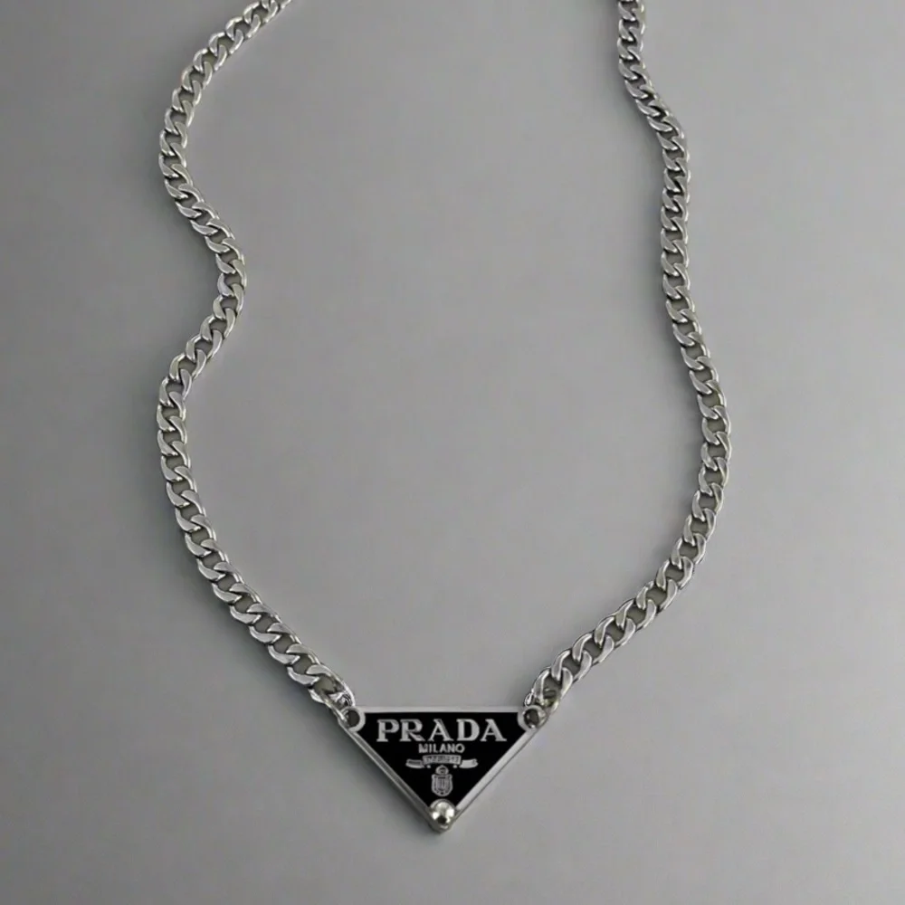 Repurposed Prada Triangle Necklace - Picture 1 of 5